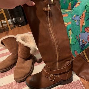 Brown knee boots